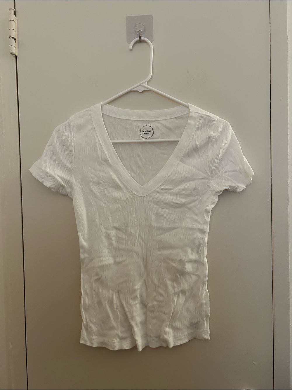 River Island Ribbed V-Neck T-Shirt